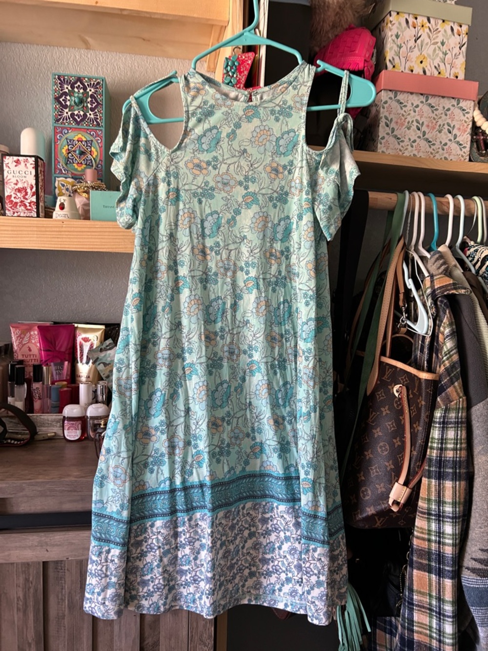 True Craft Aqua Floral Summer Top